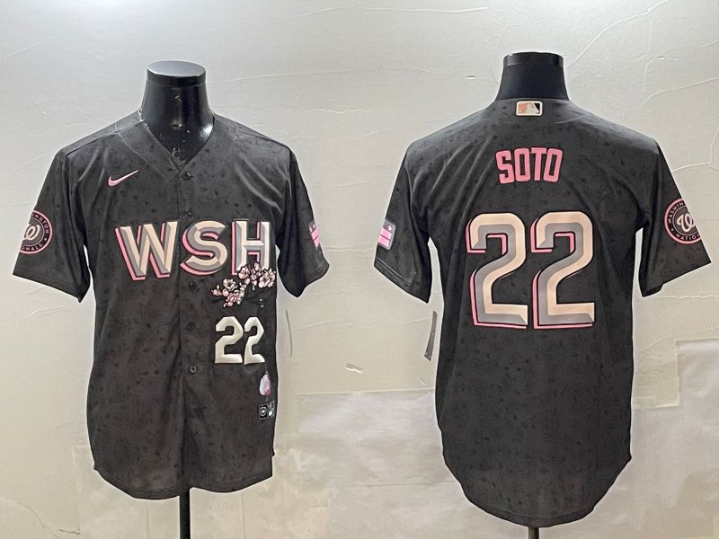 Men Washington Nationals #22 Soto Grey City Edition Game 2025 Nike MLB Jersey style 4